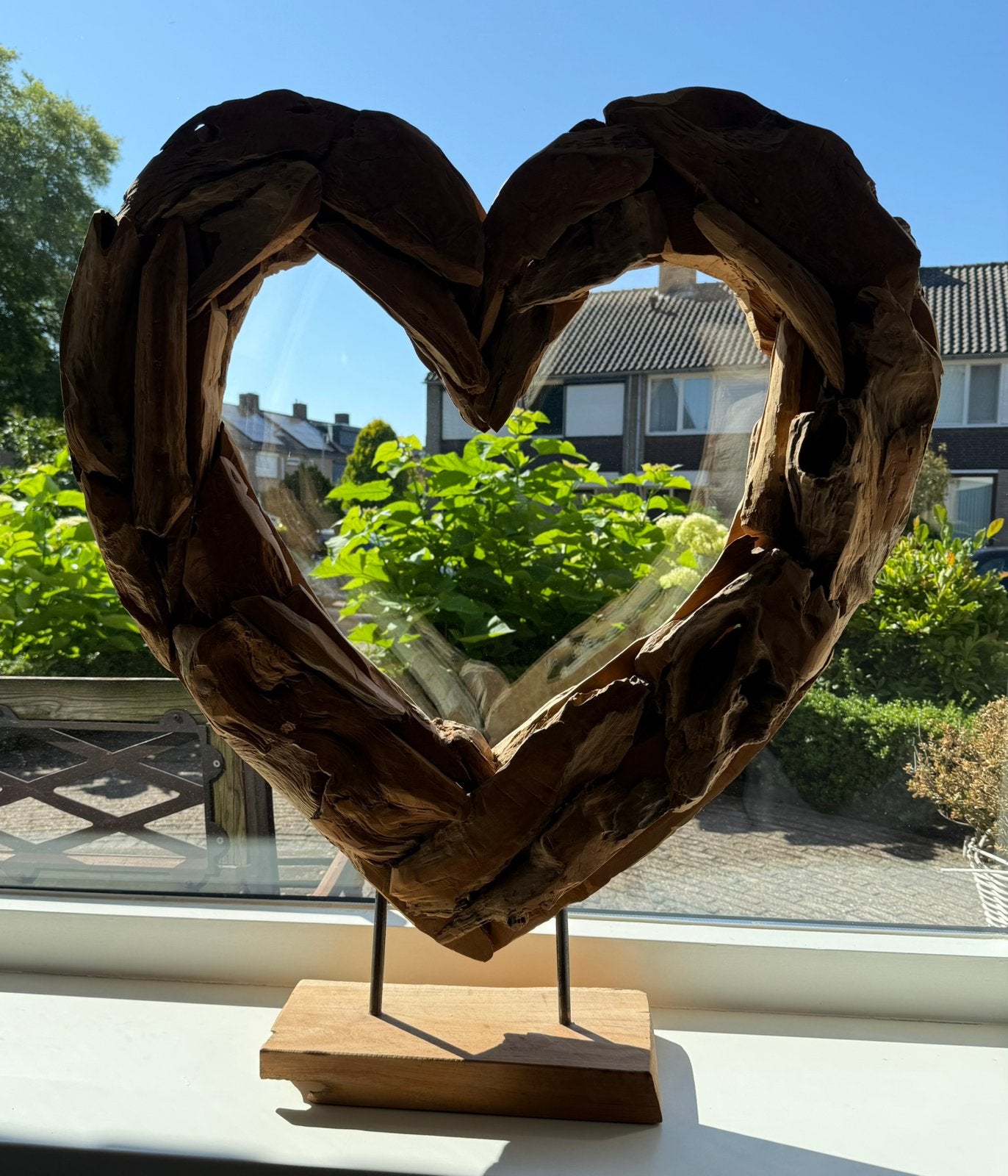 Houten hart, Huis en Inrichting, Woonaccessoires | Kransen, Ophalen, Zo goed als nieuw