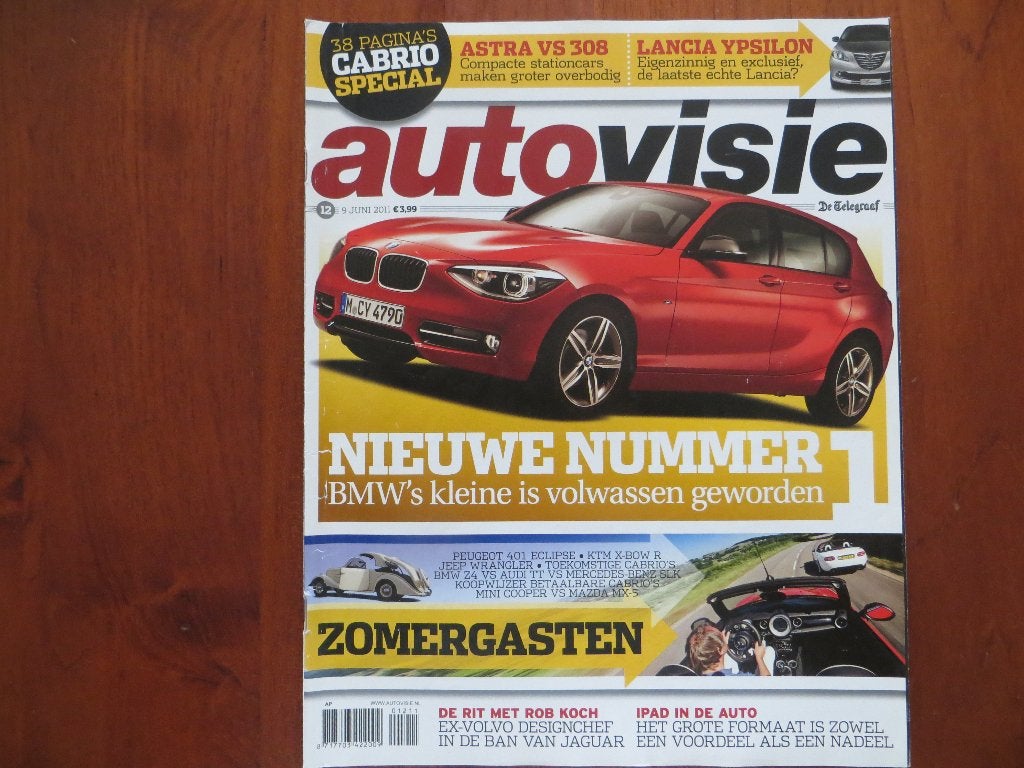 Autovisie 12 2011 Cabrio special, Lancia Ypsilon, Mazda MX-5, Ophalen of Verzenden, Zo goed als nieuw, Opel