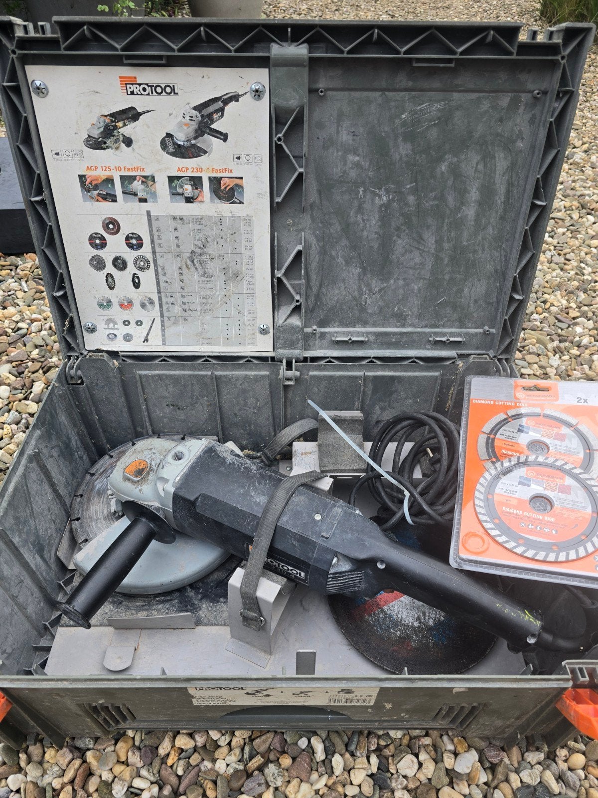 protool  slijptol, Doe-het-zelf en Verbouw, Ophalen, Gebruikt, Minder dan 700 watt, Haakse handslijpmachine
