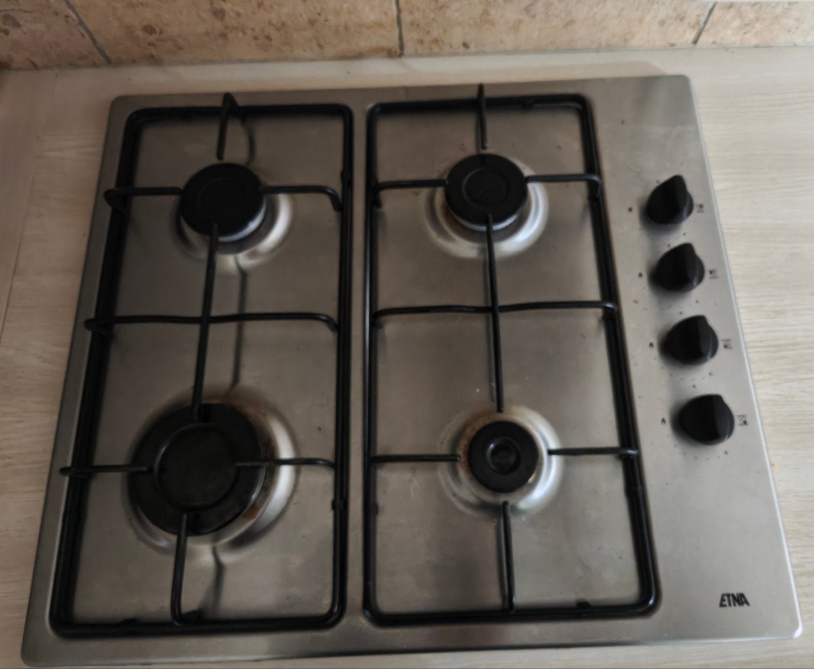 Etna inbouw gaskookplaat, Ophalen, Gebruikt, 4 kookzones, Inbouw