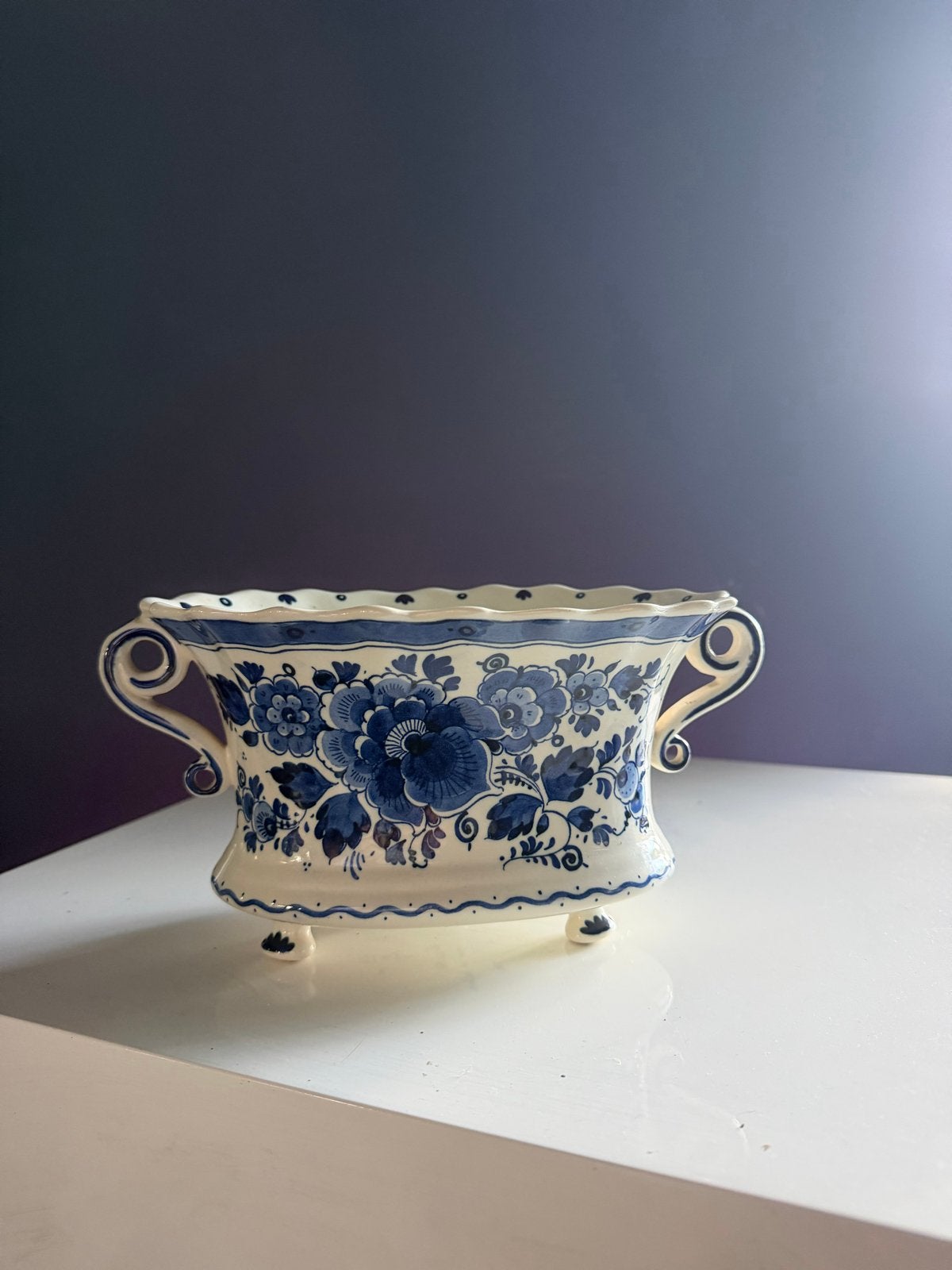 Delfts blauwe jardinière De Porceleyne Fles (gerepareerd ), Ophalen of Verzenden