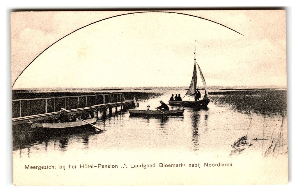 Noordlaren, Meergezicht Hotel-Pension "t Landgoed Bloemert", Verzenden, Voor 1920, Ongelopen, Groningen