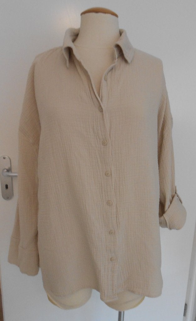 Amisu blouse beige mt XL (42/44), Beige, Maat 42/44 (L), Ophalen of Verzenden, Zo goed als nieuw