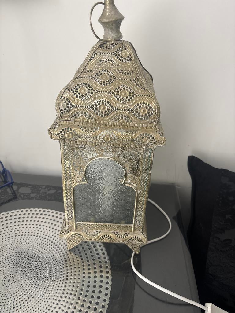 Oosterse decoratieve lamp/lantaarn, Ophalen of Verzenden, Gebruikt, Metaal