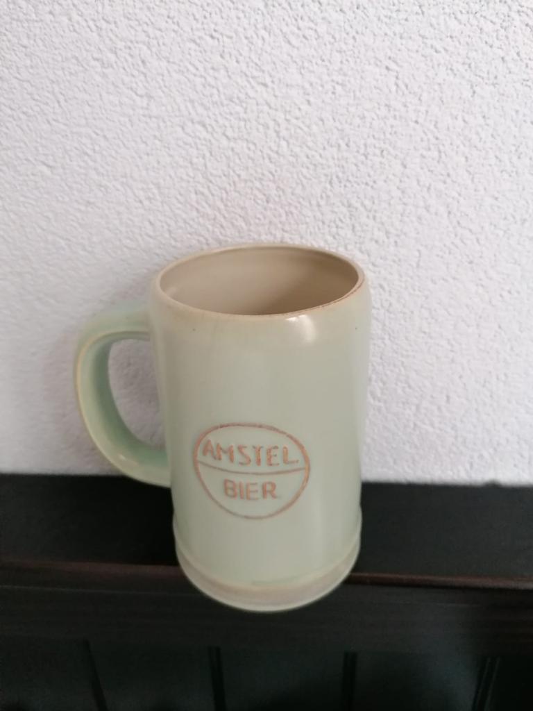 Vintage Amstel Bier stenen bierpul, Ophalen of Verzenden
