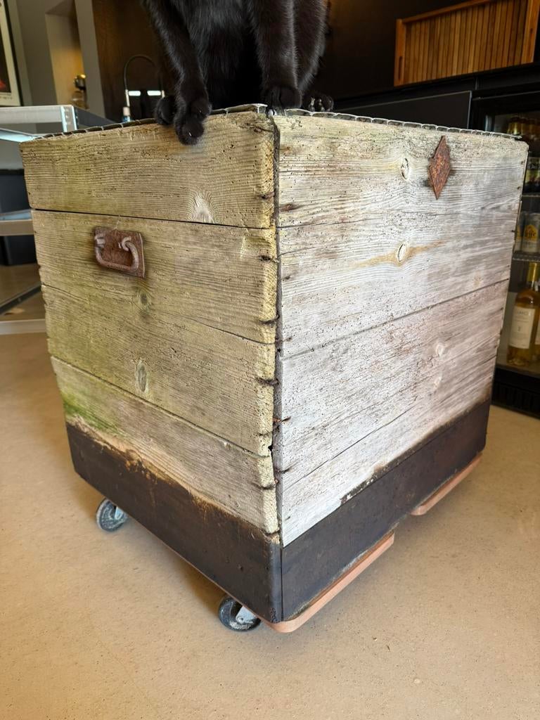 Oude houten bak, Huis en Inrichting, Ophalen, Gebruikt, Minder dan 50 cm