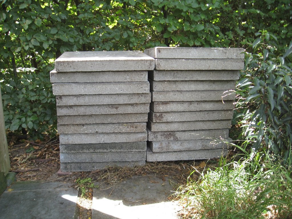 Tegels 50cm x 50cm x 5cm, Tuin en Terras, Tegels en Klinkers, Ophalen, Gebruikt, 5 tot 10 m², Beton