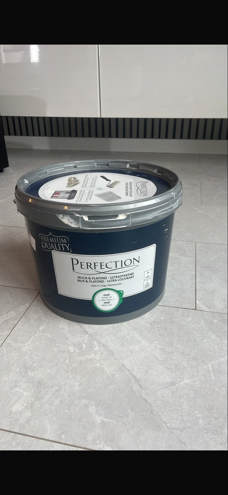 Perfection Muur & Plafond Verf Mat Zuiver Wit RAL 9010, Wit, Ophalen of Verzenden, Minder dan 5 liter, Verf