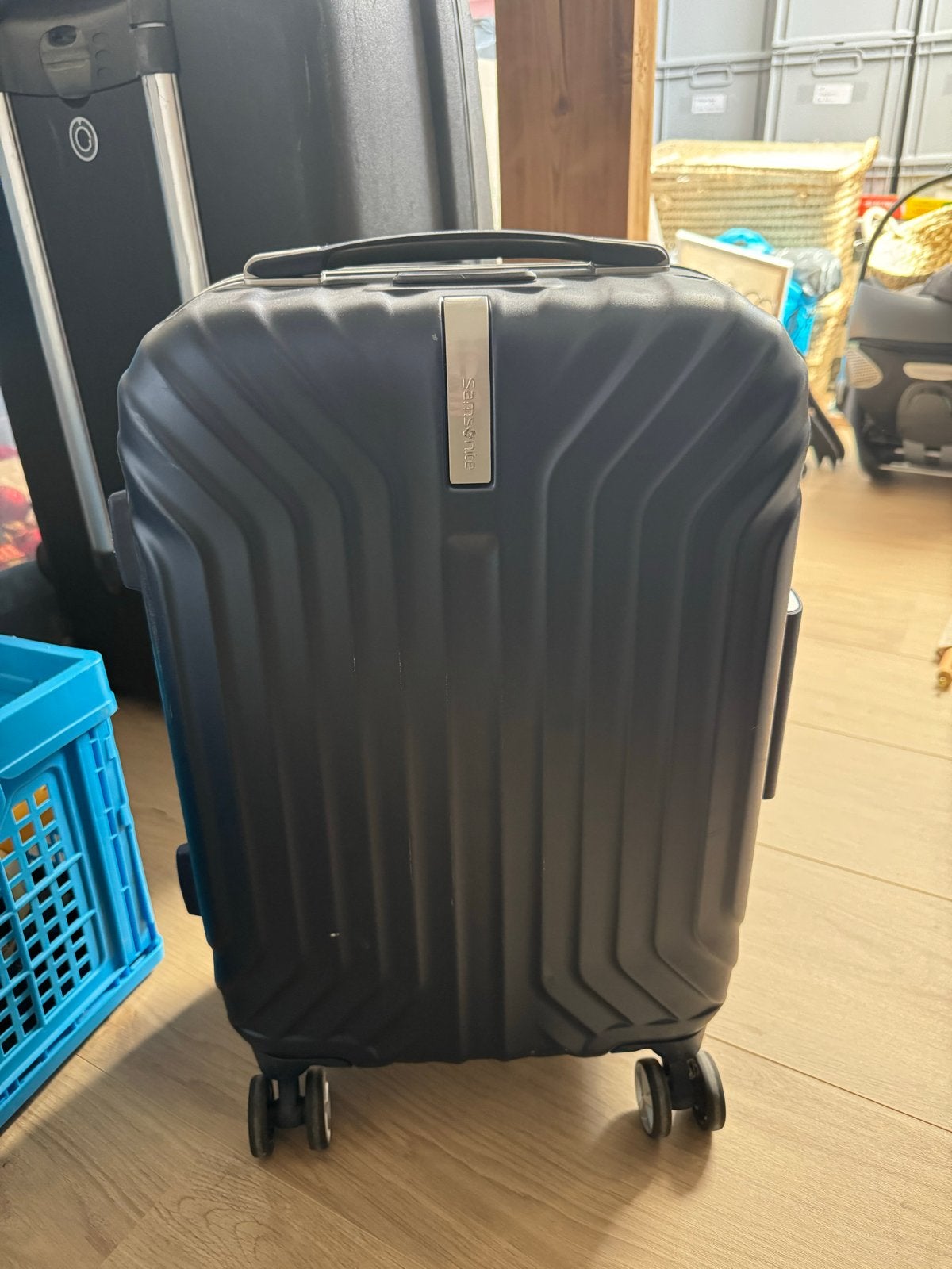 Samsonite Koffer Blauw - 4 Wielen, Zeer Stevig!, Gebruikt, 50 tot 60 cm, Hard kunststof, 35 tot 45 cm