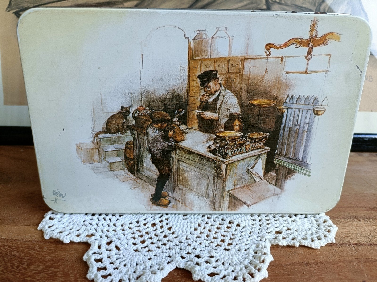 Vintage blikken trommel Rien Poortvliet, Verzamelen, Ophalen of Verzenden, Gebruikt, Overige