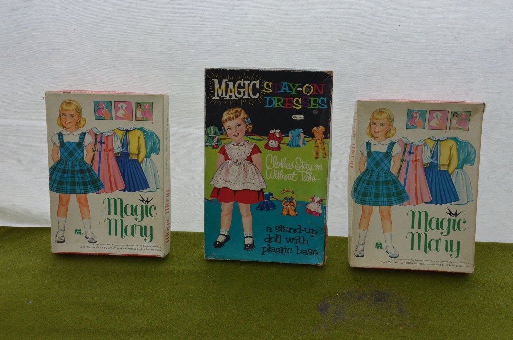 3 oude dozen met Magic Mary de magnetische papieren poppen, Ophalen of Verzenden