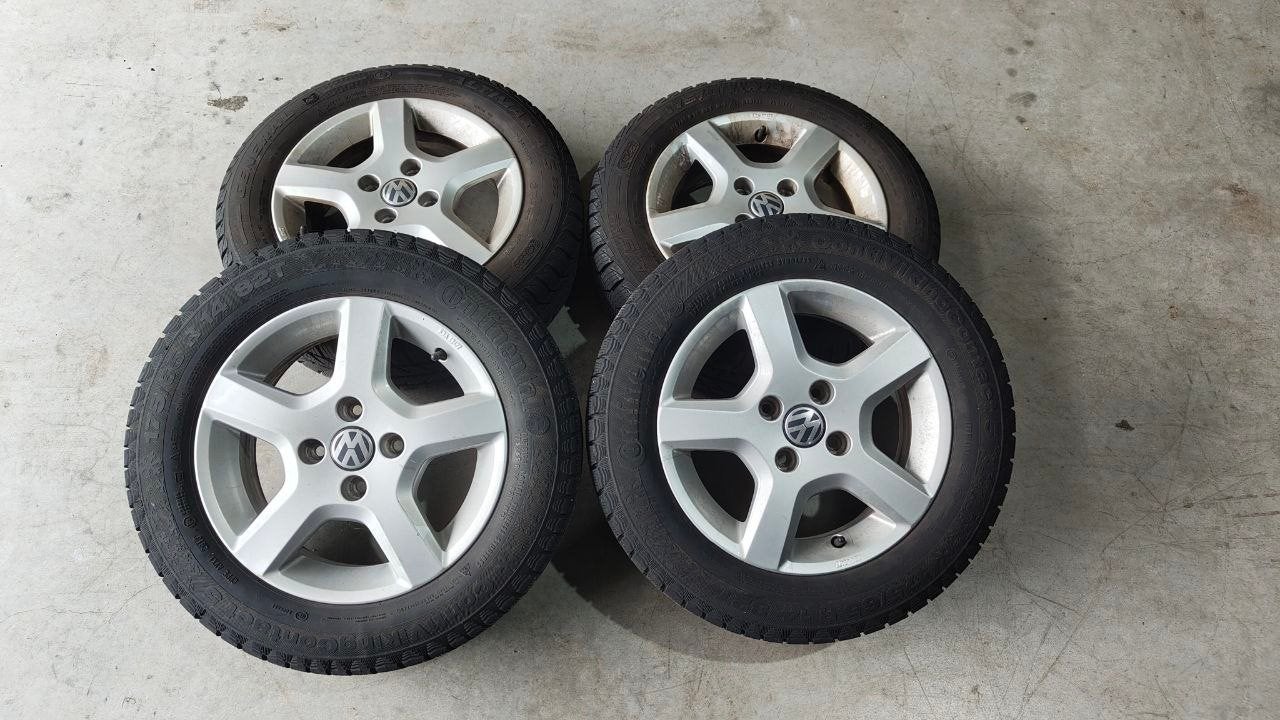 Velgen 4x100 met winter- en all-seasonbanden voor Polo/Up, Ophalen, 14 inch, Gebruikt, 175 mm