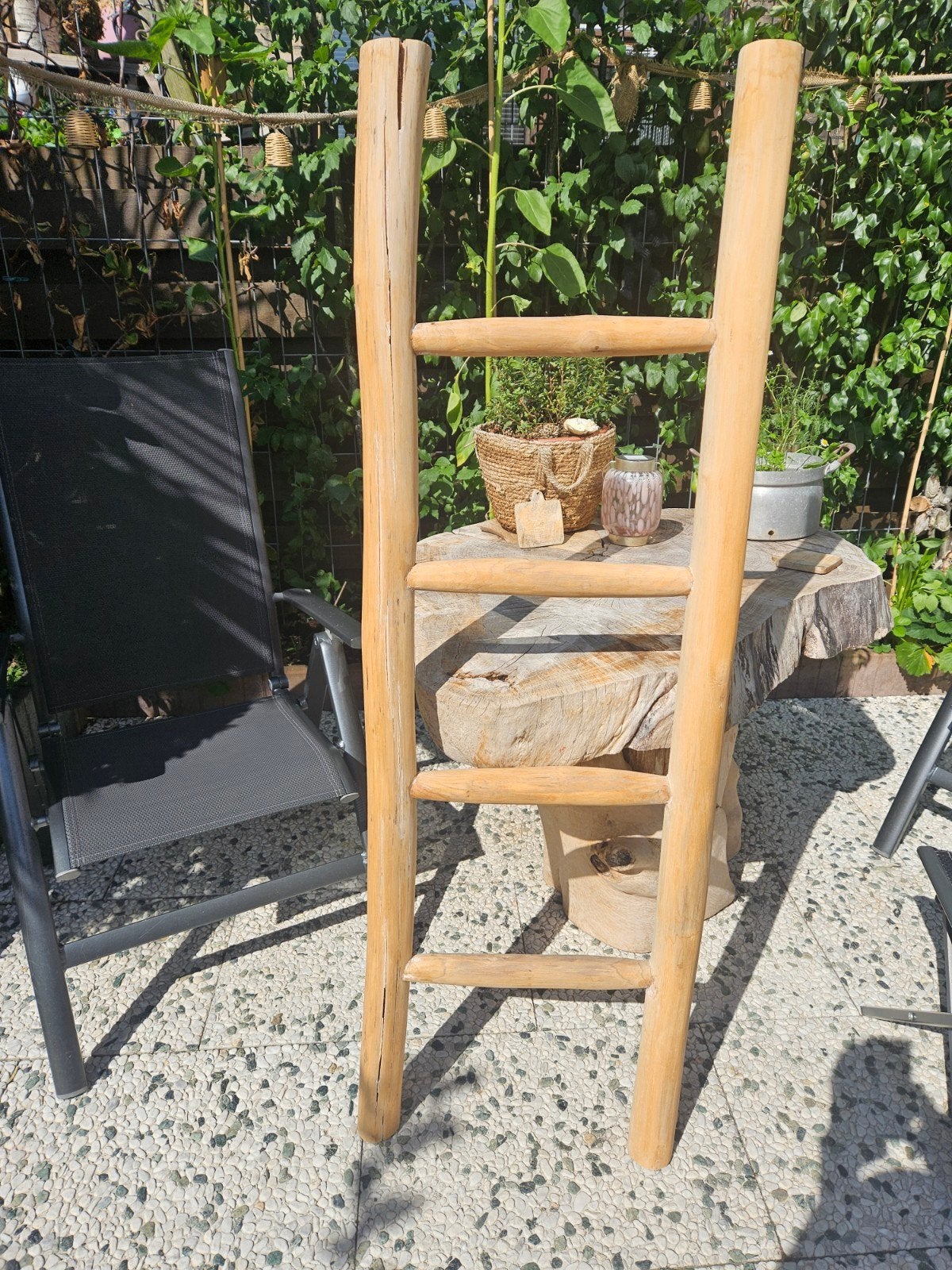 Decoratieve houten ladder, trap,, Huis en Inrichting, Landelijk, Ophalen, Zo goed als nieuw
