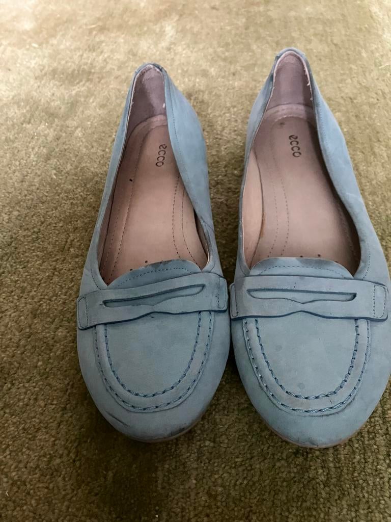 Ecco licht blauw mocassin schoenen 39, Kleding | Dames, Schoenen, Ophalen of Verzenden, Zo goed als nieuw, Blauw, Sneakers of Gympen