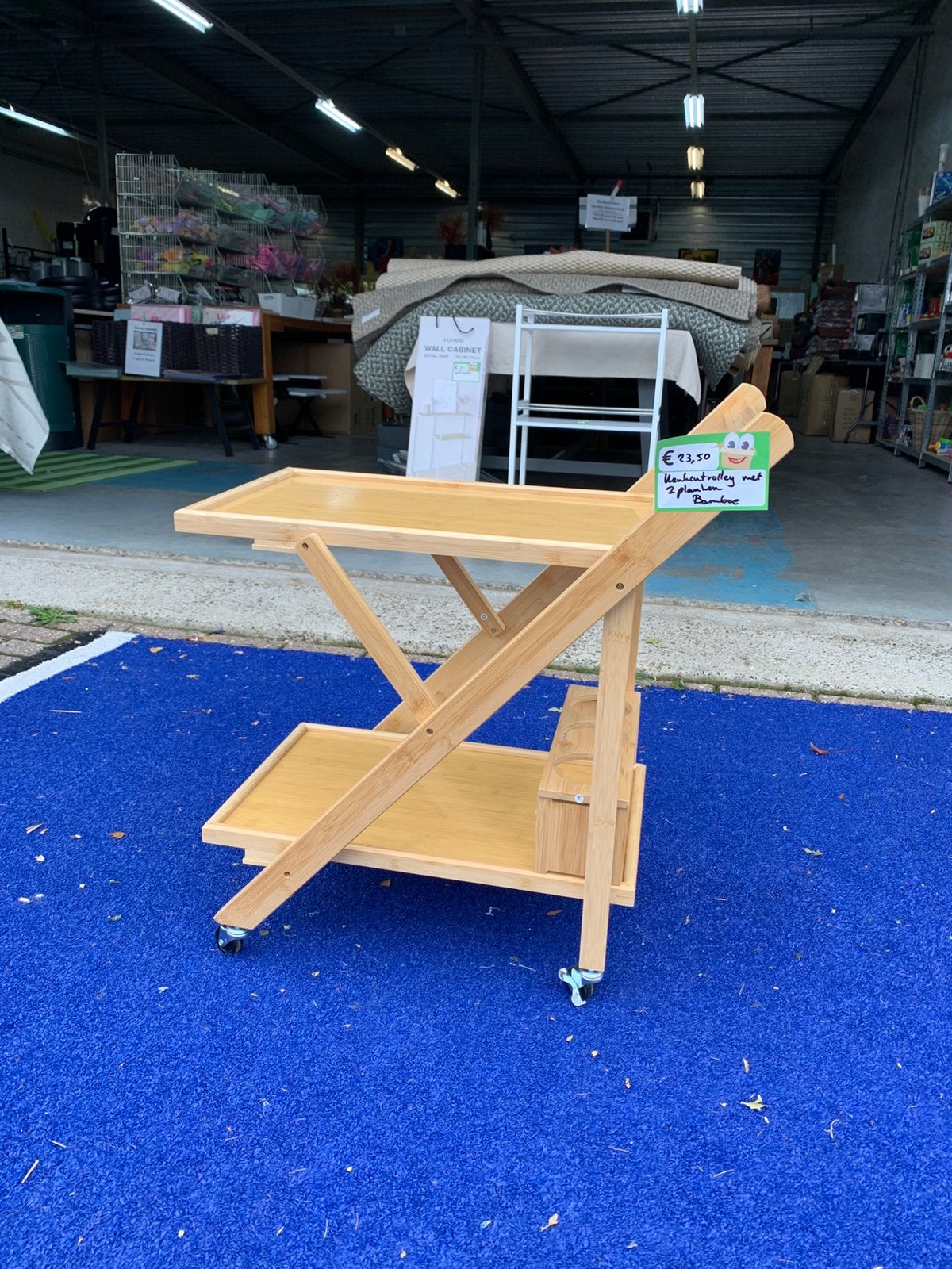 Keuken trolley met 2 planken van bamboe, Ophalen, Hout, Nb, Nb