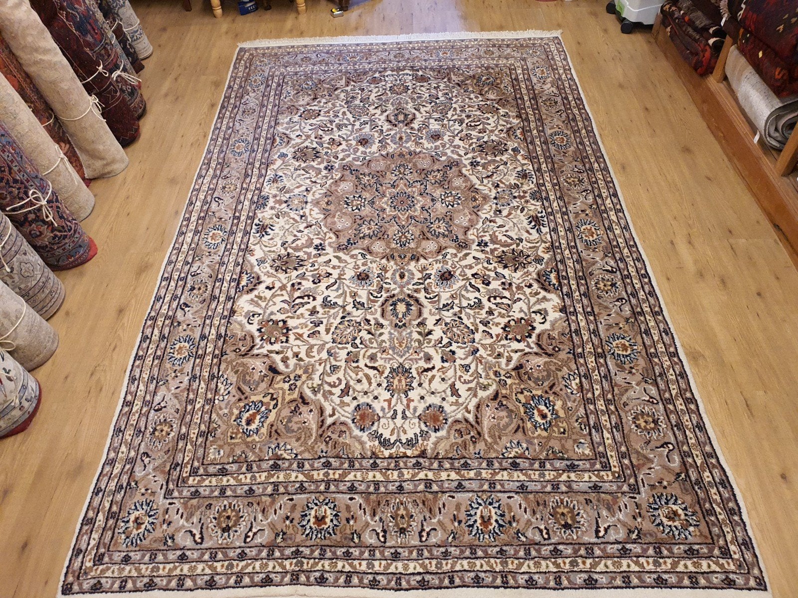 Vintage handgeknoopt perzisch oosters tapijt 315x184, Info@SlatsAntiek.nl, Tweedehands, Blauw, Perzisch
