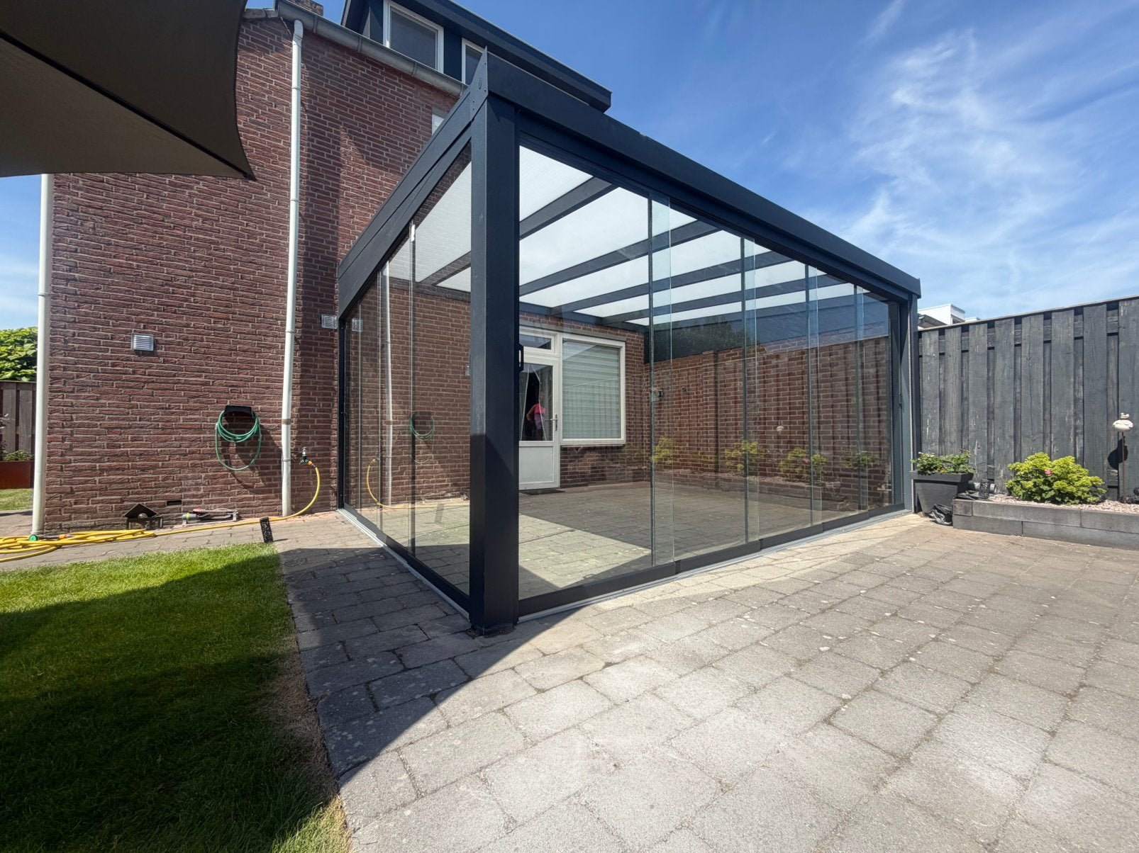 Overkapping carport verandas glazenschuiframen, Ophalen of Verzenden, Zo goed als nieuw