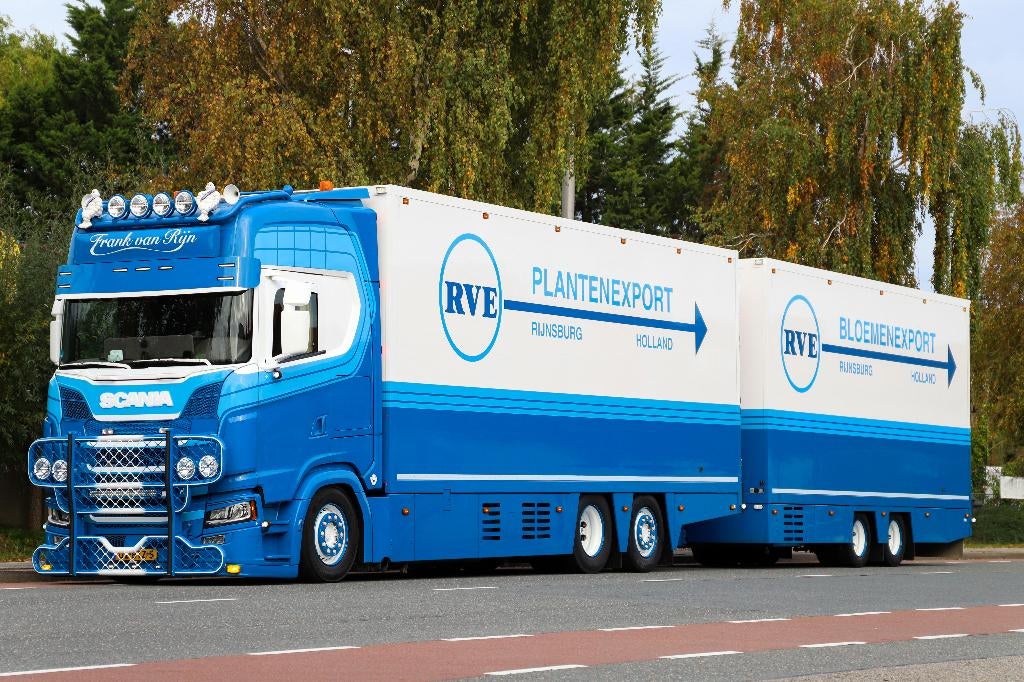TEKNO SCANIA  NGS 530 MOTORWAGEN MET 2 AS WIPKAR F.V RIJN, Hobby en Vrije tijd, Modelauto's | 1:50, Ophalen of Verzenden, Nieuw