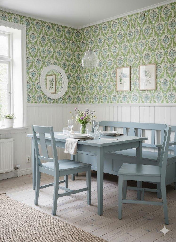 7097 klassiek barok bloemenbehang met goud swiet, Verzenden, Minder dan 10 m², Groen