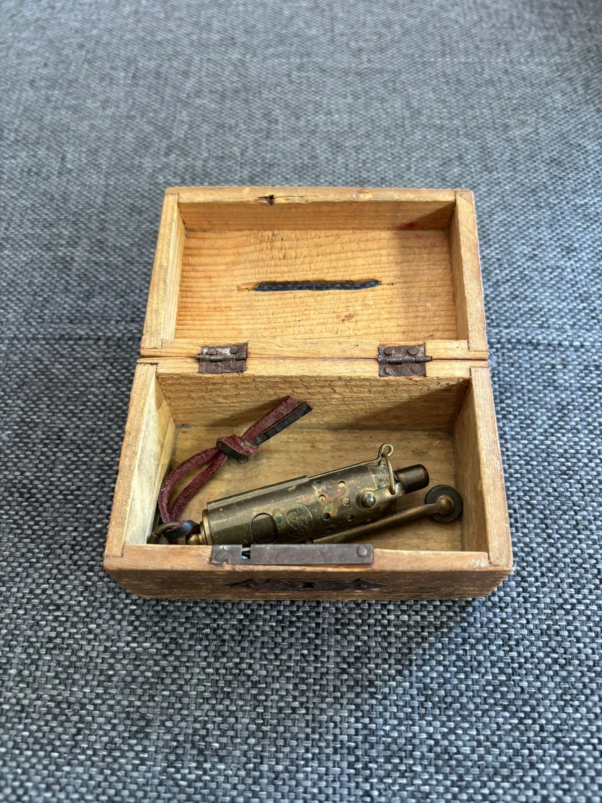 Vintage messing loopgraafaansteker, Ophalen of Verzenden, Aansteker