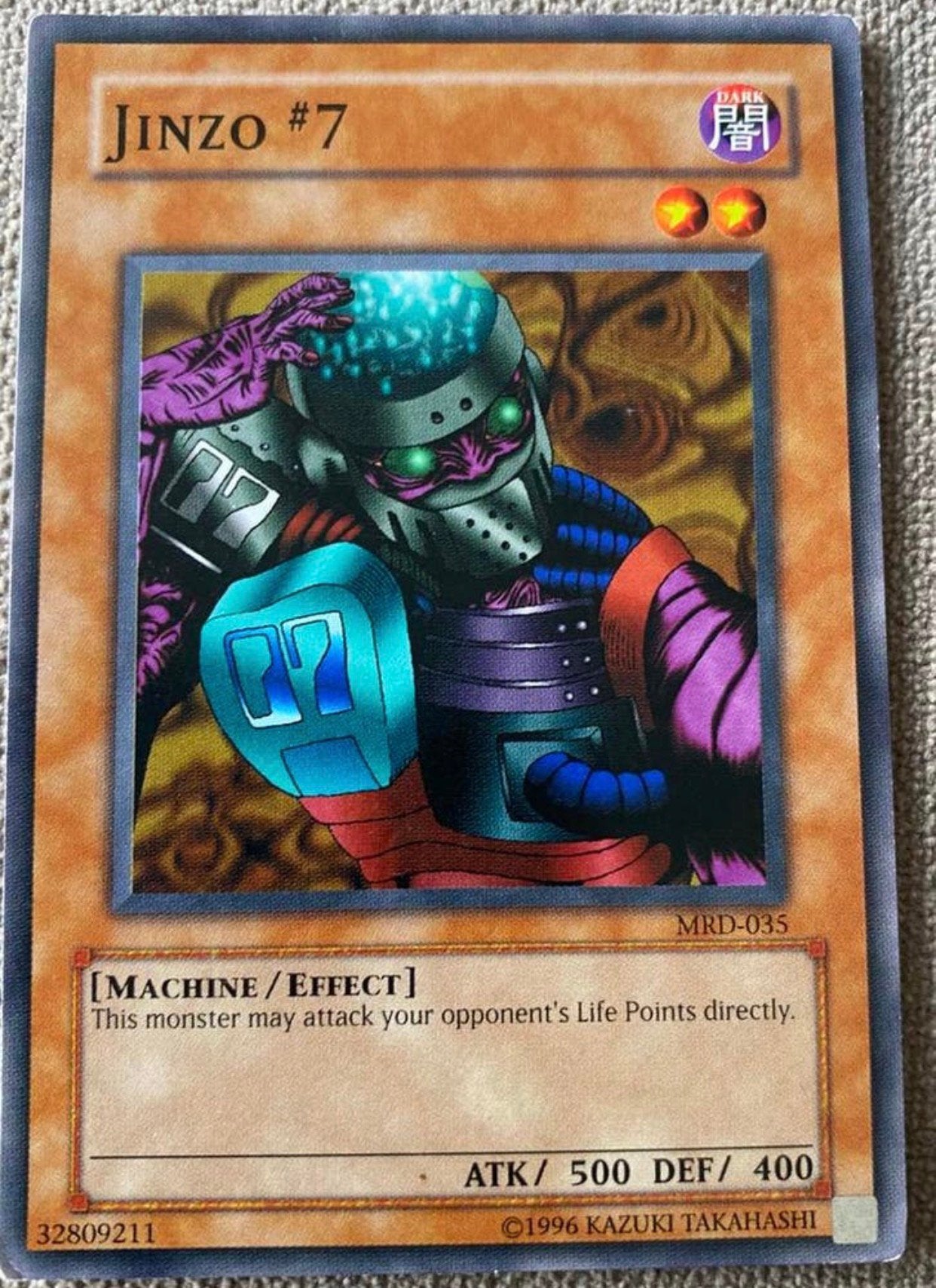 Yu-Gi-Oh! Jinzo “7 MRD Old US Print !, Hobby en Vrije tijd, Verzamelkaartspellen | Yu-gi-Oh!, Ophalen of Verzenden, Gebruikt, Losse kaart