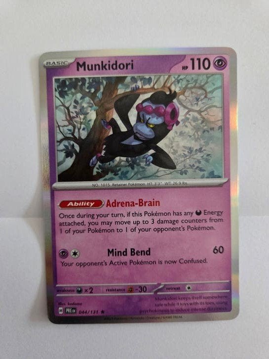 Munkidori Pokémon Kaart - HP 110 - Adrena-Brain, Ophalen of Verzenden, Zo goed als nieuw, Losse kaart