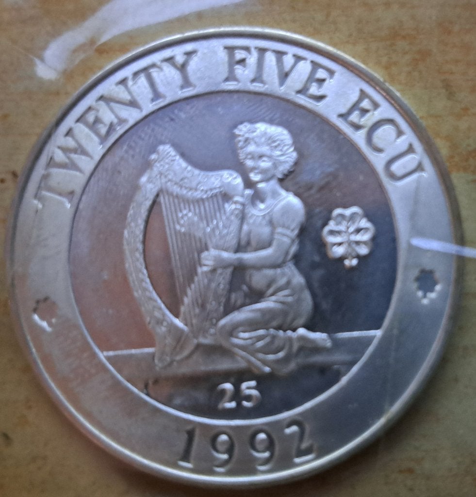 Groot-Brittannië - Noord-Ierland, 25 Ecu 1992 - zilver, Postzegels en Munten, Ophalen of Verzenden, Overige landen, Losse munt
