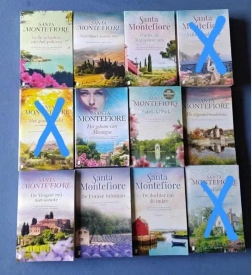 9 boeken van de serie Santa Montefiore, Ophalen, Zo goed als nieuw, Santa Montefiore, Europa overig