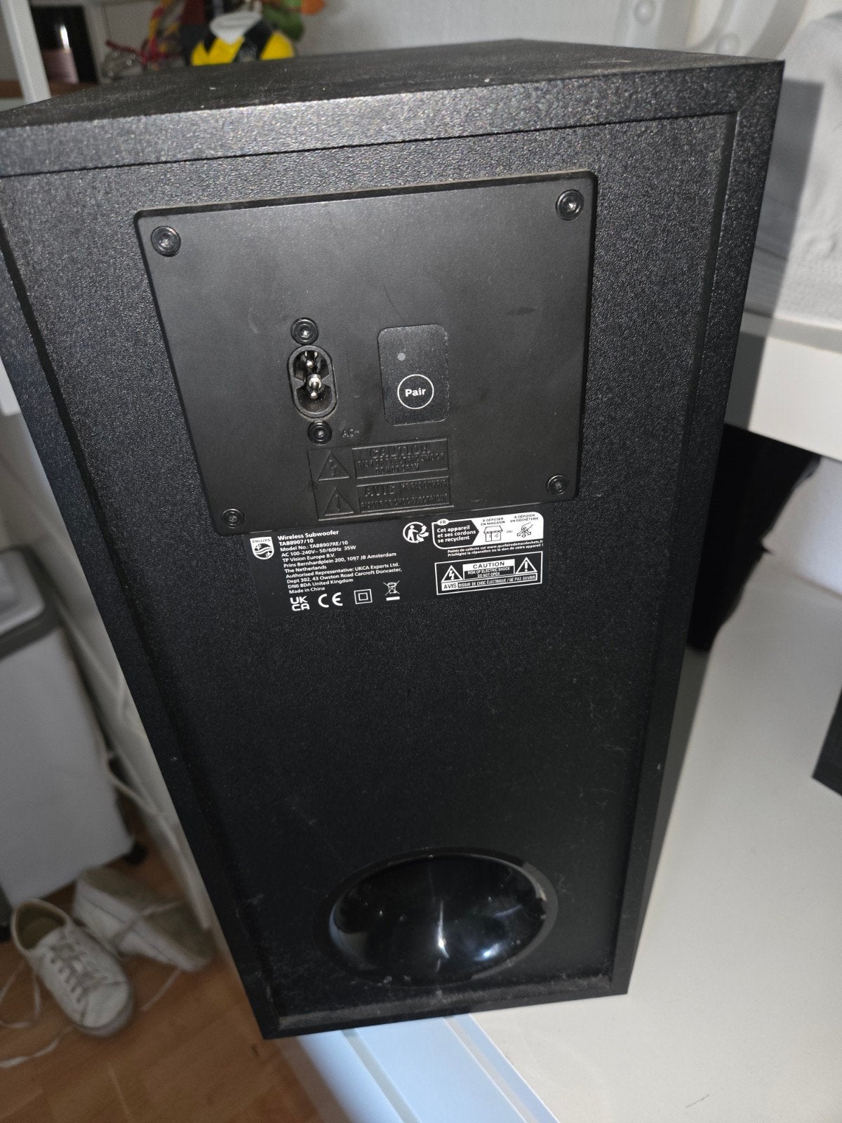 Philips TAB8907RE/10 Draadloze Subwoofer - Zwart, Ophalen, Philips, Gebruikt, Basreflex