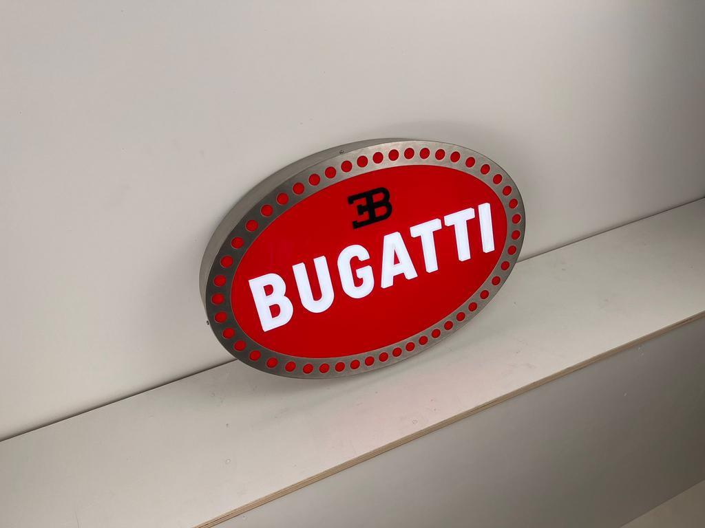 Bugatti dealer sign buiten reclame, Ophalen of Verzenden, Auto's
