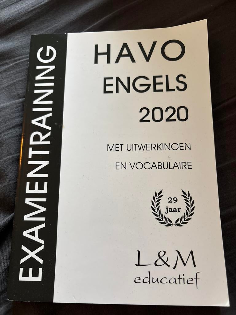 Examentraining Engels HAVO 2020 met uitwerkingen, Ophalen, Zo goed als nieuw, HAVO, Engels