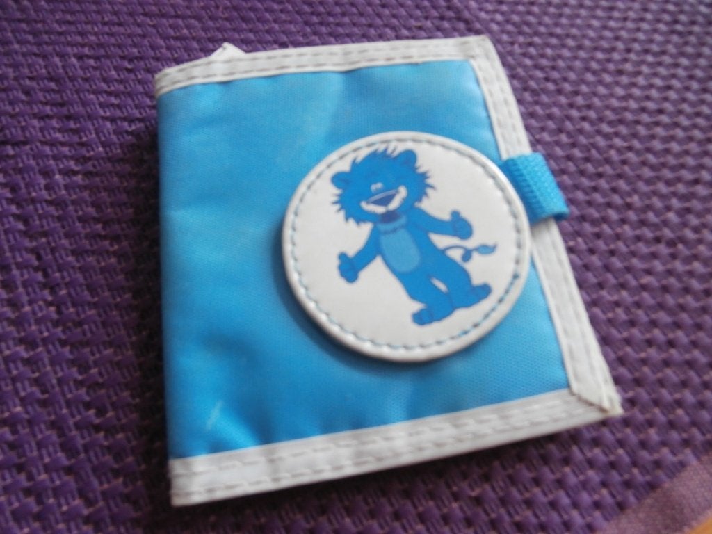portemonnee kind Leeuw ING Postbank klittenbandsluiting blau, Ophalen of Verzenden, Gebruikt, Blauw, Overige merken