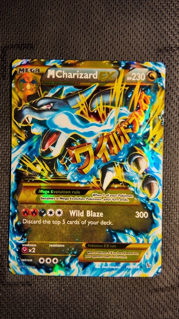 M Charizard-EX 108 Flashfire | Pokemon kaart, Ophalen, Losse kaart, Foil