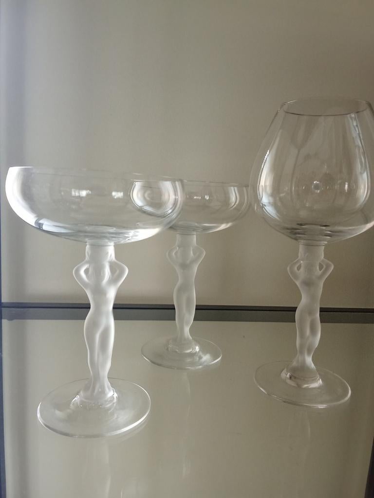 3 Vintage Bayel Bacchante Kristallen Glazen - Frankrijk, Antiek en Kunst, Ophalen of Verzenden
