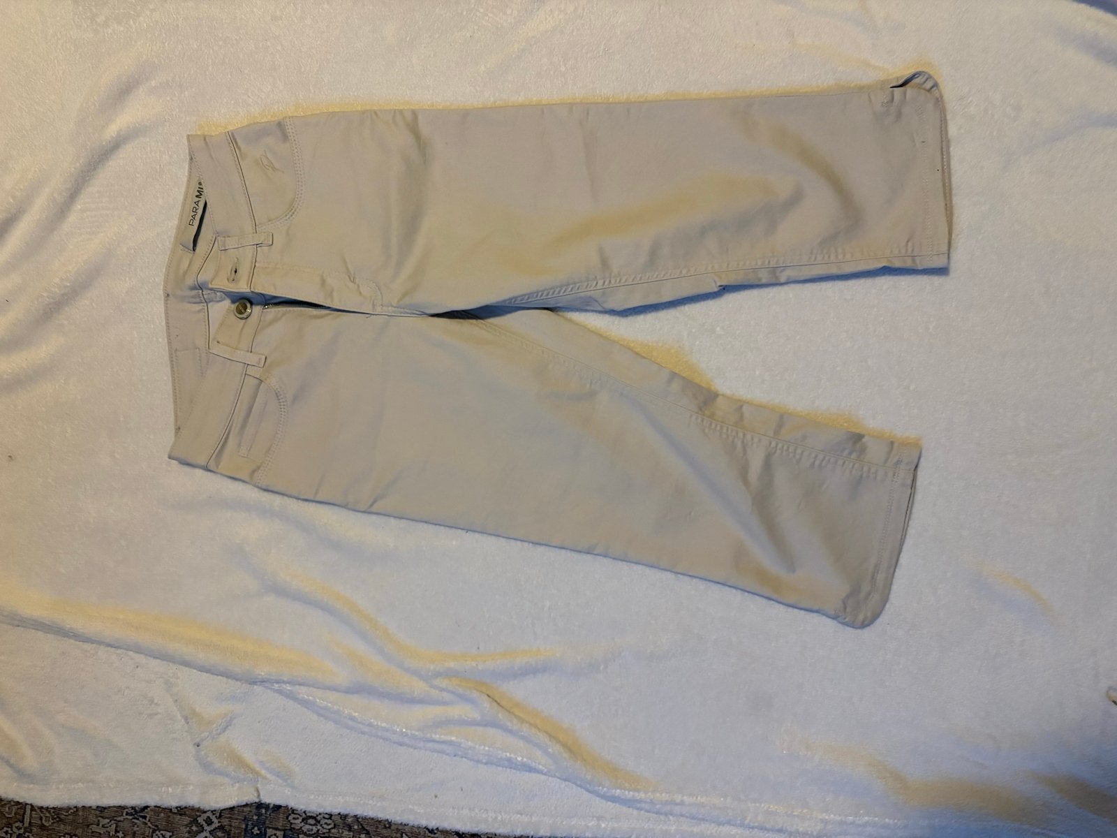 Para Mi High Waist Slim Leg Broek Maat 34, Beige, Ophalen of Verzenden, Zo goed als nieuw, Driekwart