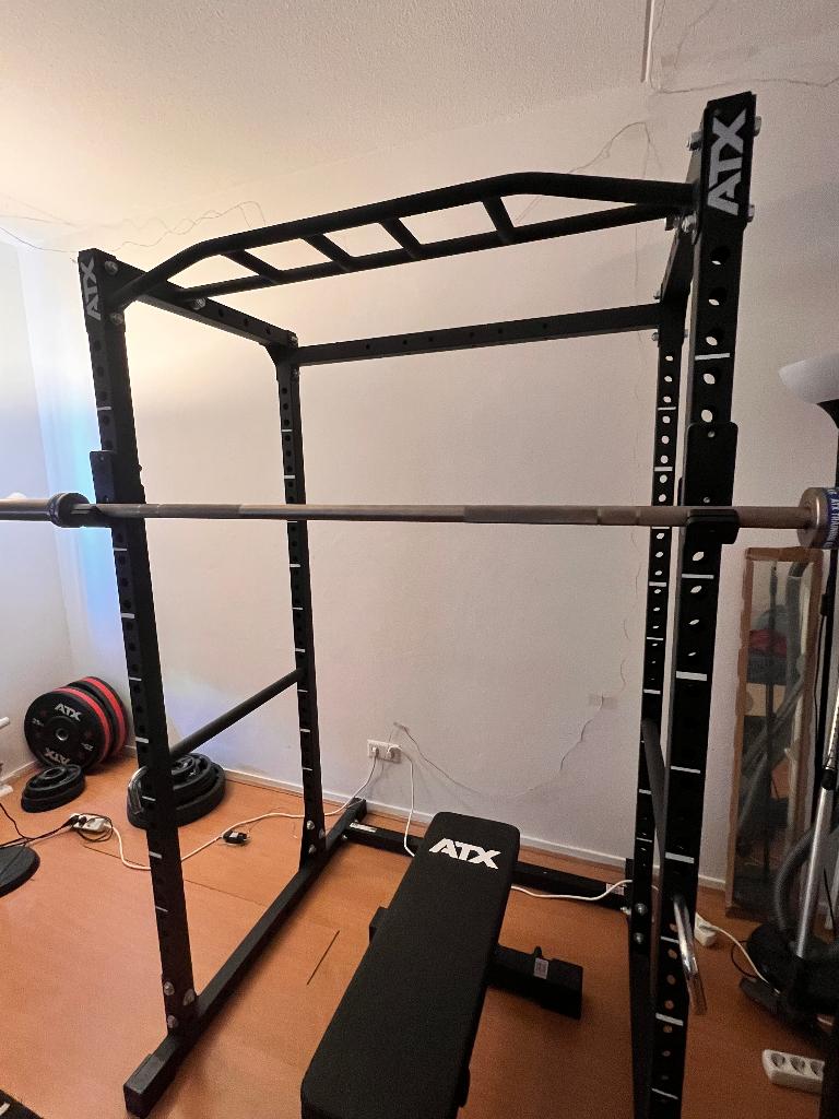 Complete ATX Home Gym (Power Rack, Bank, Stang & 127,5 kg), Ophalen, Zo goed als nieuw, Rug, Overige typen