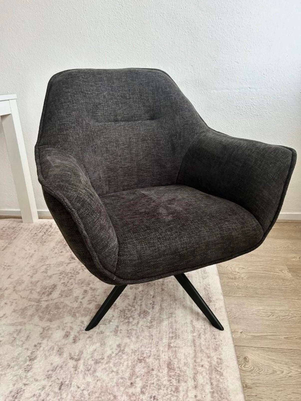 Design draaibaar fauteuil, bureaustoel, bijna nieuw, Ophalen, 75 tot 100 cm, Stof, 50 tot 75 cm