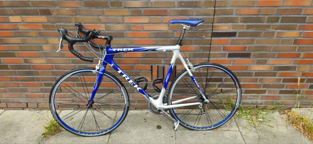 Trek OCLV Carbon 120 Racefiets - Blauw/Zilver, Fietsen en Brommers, Fietsen | Racefietsen, Overige merken, Gebruikt, Carbon, Heren