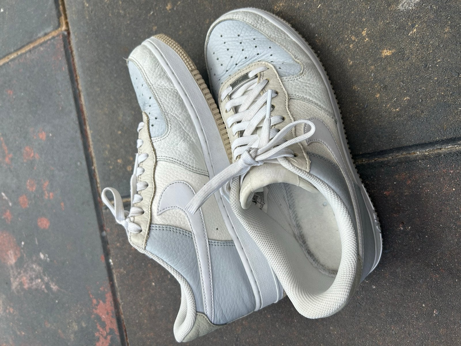 Nike Air Force 1 white, sail, light blue, size 42,5, Wit, Ophalen of Verzenden, Sneakers of Gympen, Zo goed als nieuw