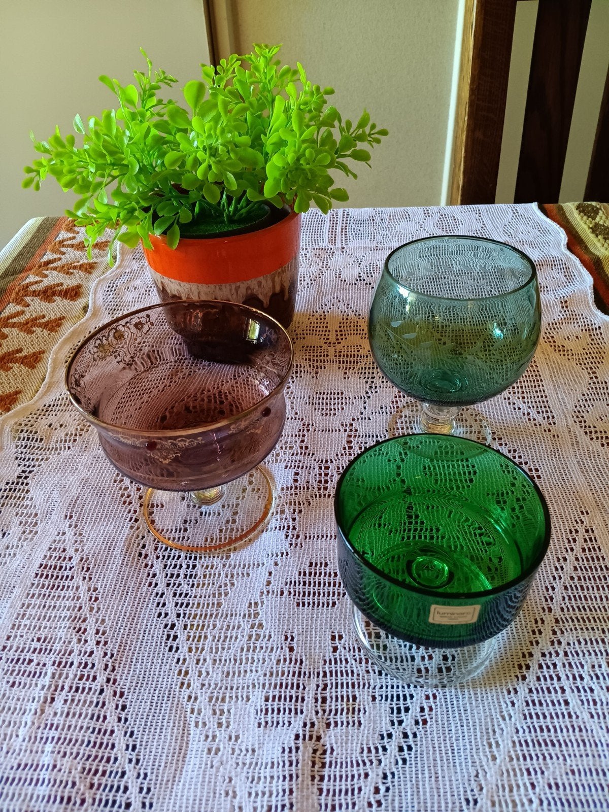 Retro glaasjes/ ijscoupe, Antiek en Kunst, Antiek | Glas en Kristal, Ophalen of Verzenden