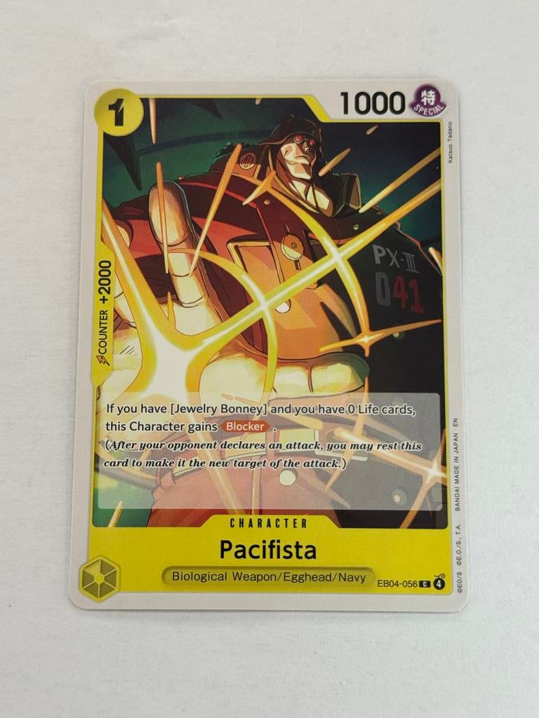 One Piece Card Game: Pacifista (EB04-056) - Zo goed als nieu, Ophalen of Verzenden, Zo goed als nieuw, Losse kaart