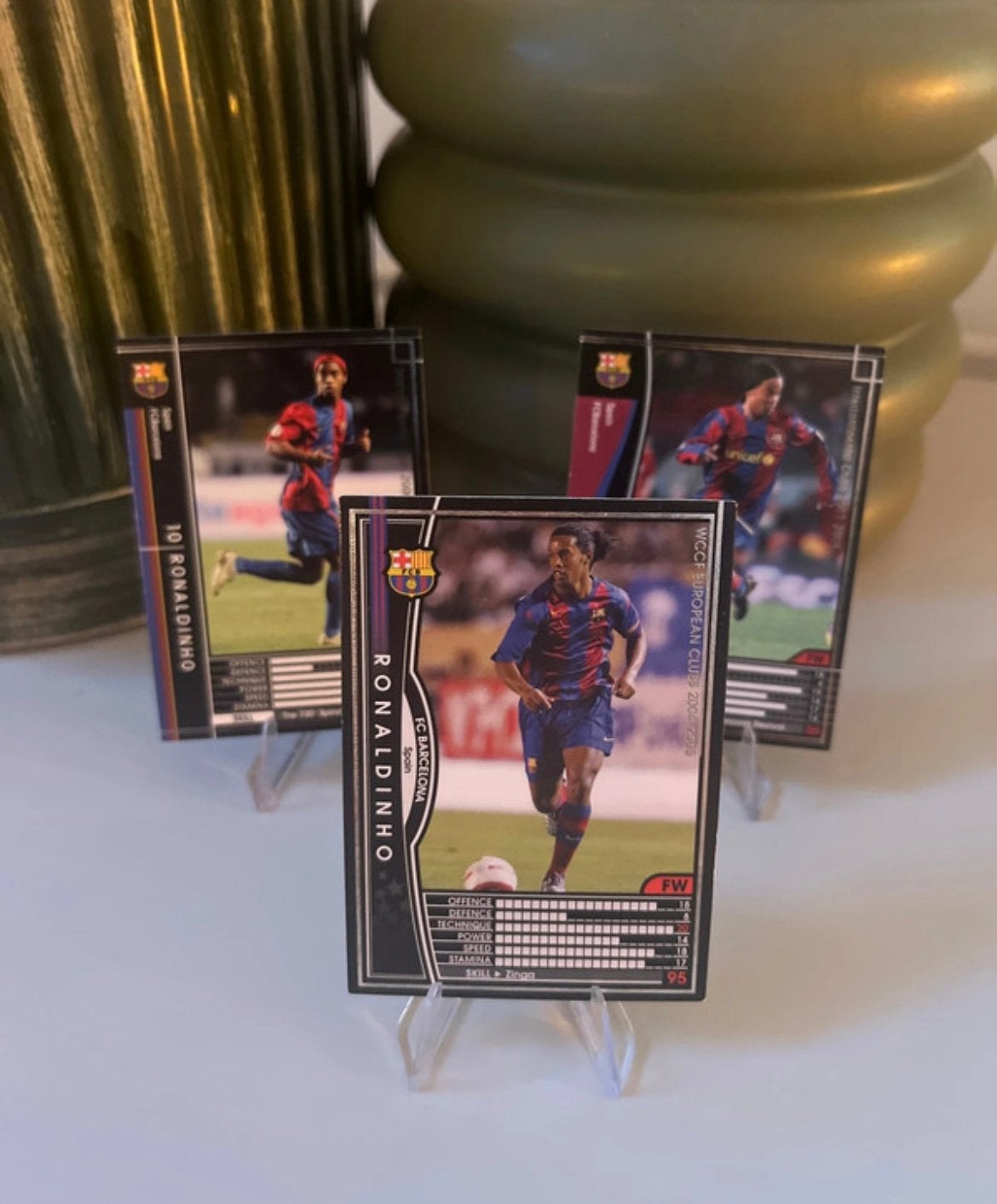 3x Ronaldinho WWCF European Clubs Panini, Ophalen of Verzenden, Zo goed als nieuw, Buitenlandse clubs, Poster, Plaatje of Sticker