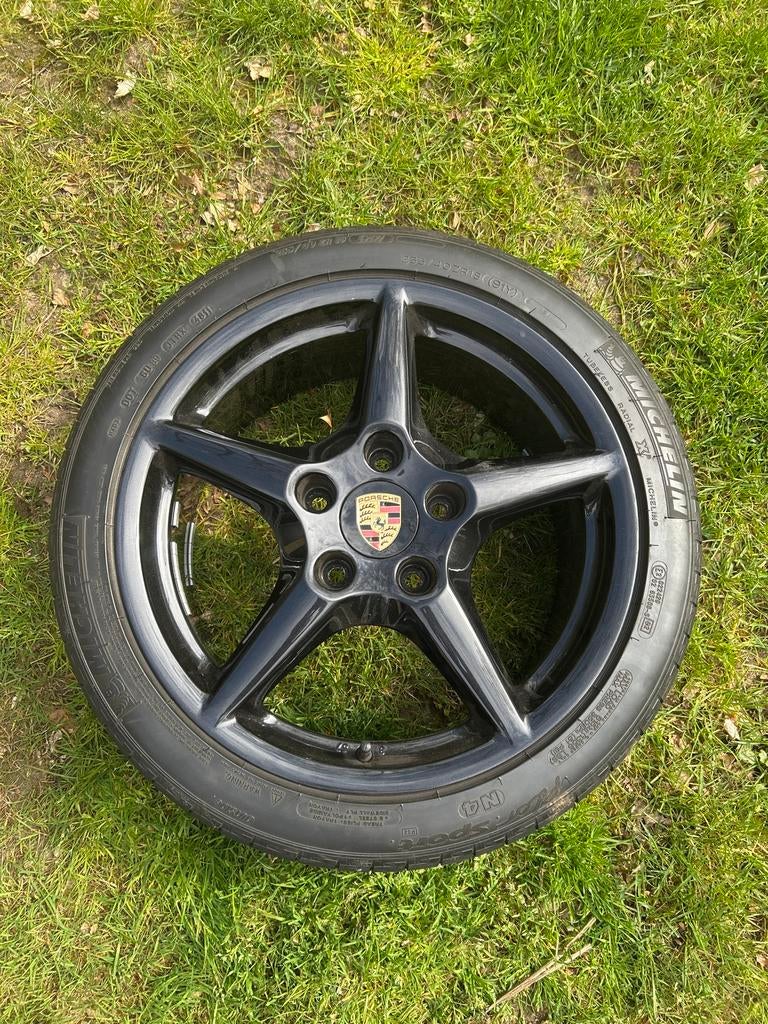 Porsche 911 997 Carrera 4 orginele Breedtevelgenset zwart, Auto-onderdelen, Banden en Velgen, Ophalen, 18 inch, Gebruikt, Banden en Velgen