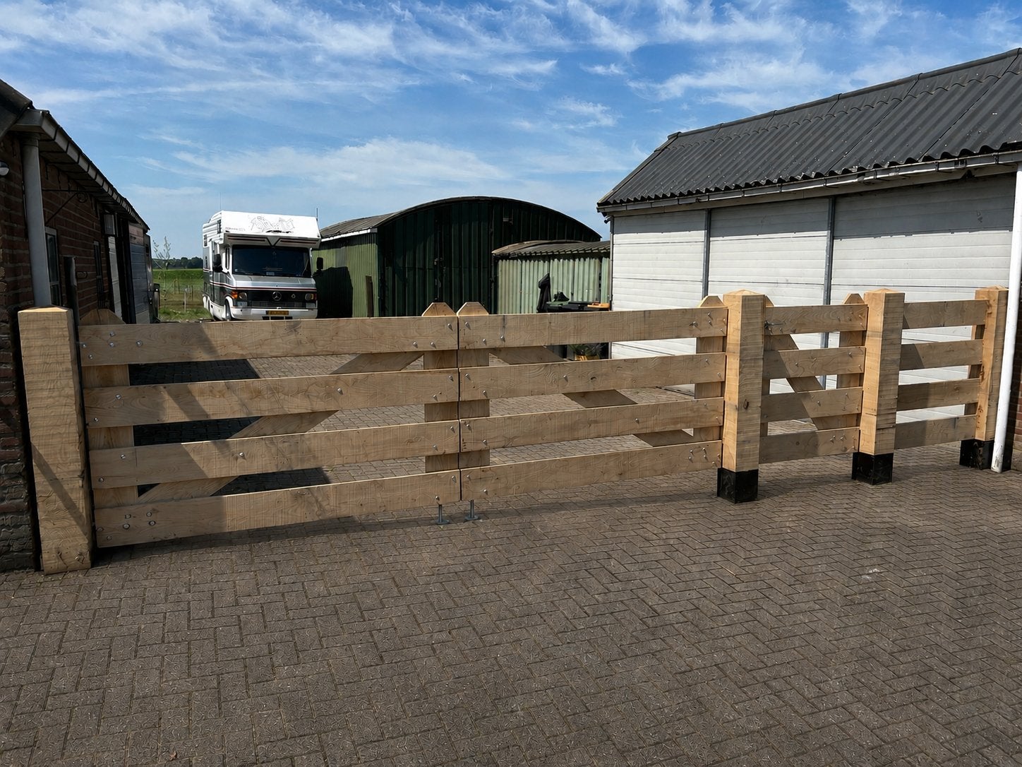 Eieken poort / landhekken oo maat, Ophalen, Zo goed als nieuw, Hout, Tuinhek
