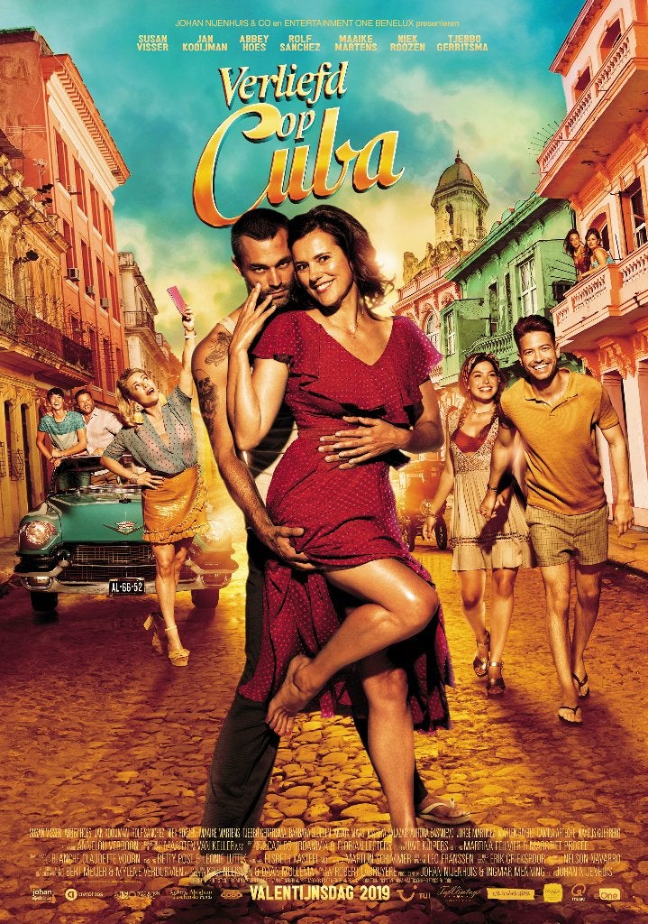 Verliefd op Cuba originele Filmposter vinyl 200x300 cm, Verzamelen, Ophalen, Deurposter of groter, Canvas of Doek, Film en Tv