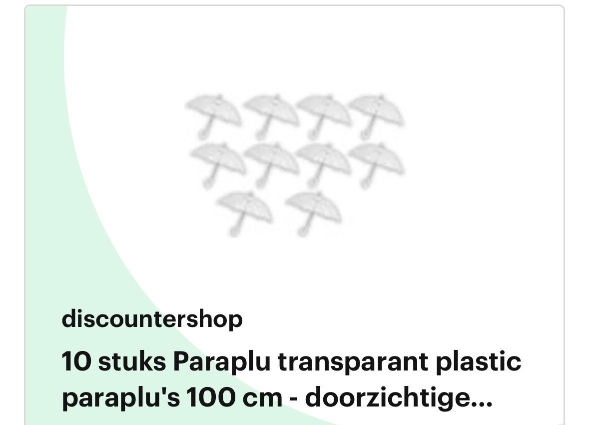 40 transparante paraplu’s, Ophalen of Verzenden, Transparant, Zo goed als nieuw, Wit