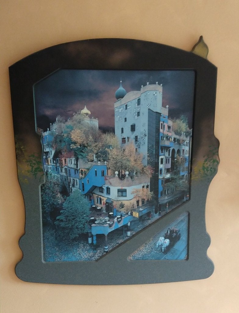 schilderij Hundertwasser Wenen, volgnr 5, Antiek en Kunst, Ophalen