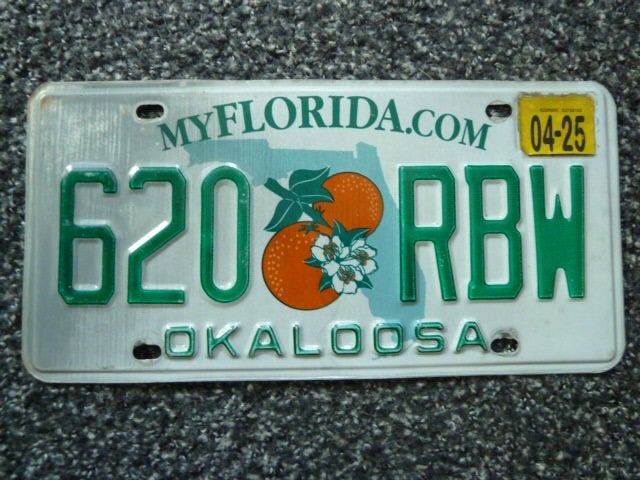 Kentekenplaat licenseplate Florida Okaloosa USA, Verzenden, Gebruikt, Auto's