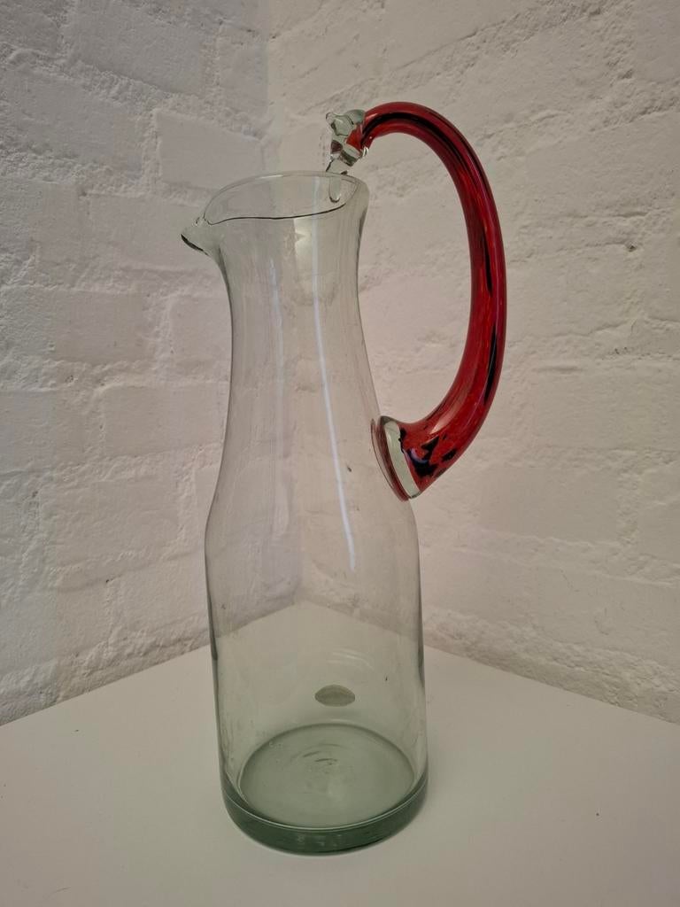 Ngwenya Glas Karaf met Rood Handvat - Handgemaakt Swaziland, Antiek en Kunst, Ophalen