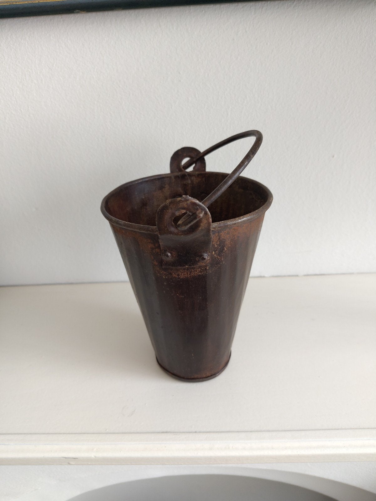 Bronzen emmertje / vaas met hengsel - 19 cm hoog, Ophalen of Verzenden